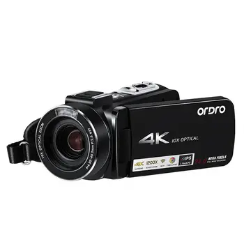 Câmaras de vídeo de 4K Vlog Câmera para Vídeos do YouTube, Ordro AC7 Óptico de 10X e Zoom Full HD Blogger Câmeras Profissionais