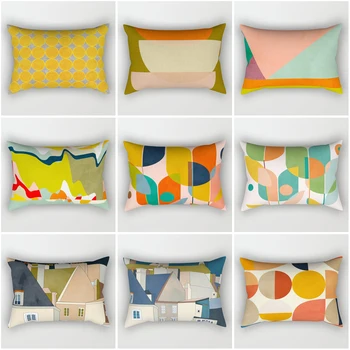 Decorativos home lançar caso almofadas para o sofá capa de almofada nórdicos 40x60 30*50cm Amarelo Morandi abstração geométrica no INS estilo
