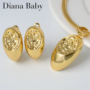 Diana Baby Conjunto De Jóias De Declaração De Dubai Venda Quente Planta Suave Brincos Pendentes Colar Para Mulheres, Festa De Casamento, Presente De Aniversário