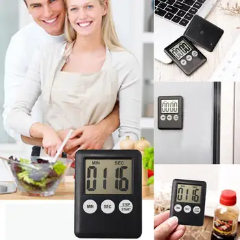 Digital Timer de Cozinha Dígitos Grandes de Alarme Alto Magnético Fazendo Stand Com Grande tela de LCD Para Cozinhar Assar Jogos de Esportes