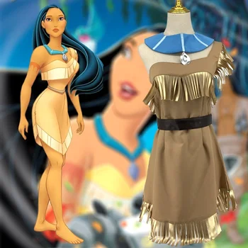 Disney Pocahontas, A Princesa Anime Cosplay Fantasia Adulto Estilo Indiano Traje Novo Conjunto De Menina Halloween, Carnaval Cosplay De Vestir Conjunto
