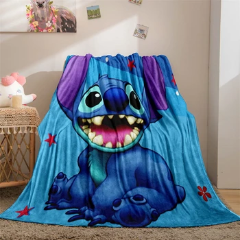 Disney Stitch 3d Impresso Cobertor Crianças Meninas Adultos Presentes Conforto Macio do Plush Jogar Condição do Ar Cobertor Deco Sofá Tv em Casa Cobertor