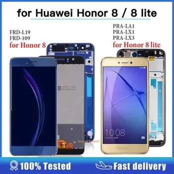 Display LCD para o Huawei Honor 8 LCD FRD L09 L19 Digitador da Tela de Toque do quadro Para o Huawei Honor 8 Lite LCD PRA TL10 LA1 LX1 LX3 lcd