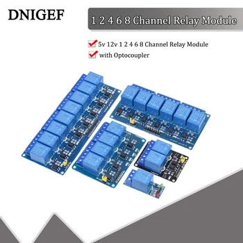 DNIGEF 5v 12v 1 2 4 6 8 Canais de Retransmissão de Módulo isolador óptico de Saída de Relé Saída de Relé 1 2 4 6 8 Módulo de Relé para Arduino