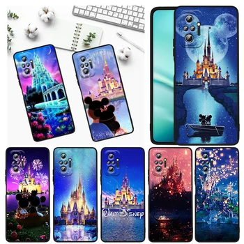 Dos desenhos animados de Disney do Parque do Castelo de Caso De Telefone Xiaomi Redmi Nota 11E 12 11 11 11T 10 10 9 9T 9S 8 8 Pro Plus Preto 5G Funda