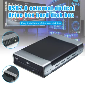 Externo HDD Enclosure 2.0 para SATA US/UE Adaptador de Disco Rígido Caso de Unidades de DVD Caixa da Unidade Óptica Acessórios para PC Computador Portátil