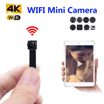 HD 4K DIY do IP do WiFi da Câmera Mini P2P sem Fio Micro Câmera de vídeo Gravador de Vídeo Detecção de Movimento modo de Exibição Remoto Apoio 64g Escondeu TF den