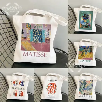 Henri Matisse Ombro Senhora Das Mulheres Do Saco Da Shopper Bag Studio Interior Do Saco De Harajuku Compras De Lona, Saco De Compras Menina Tote Bolsa