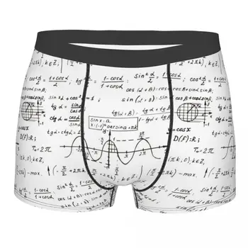 Homens Símbolo Matemático De Equações Cuecas Boxer Shorts, Cuecas Meados De Cintura Underwear Masculina, Moda Plus Size Cuecas