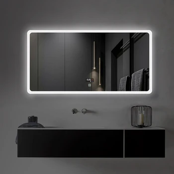 Inteligente, Sem Nevoeiro Espelhos Para Casa De Banho De Luz Retângulo Inquebrável Espelho Do Banheiro De Vidro Personalizado Espelho Para Banheiro Interior De Suprimentos