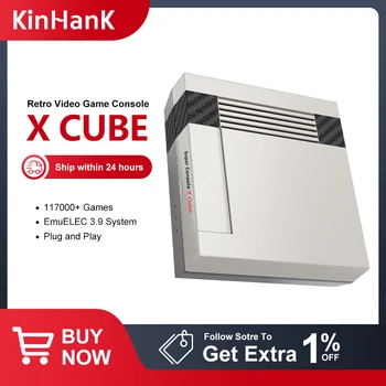 Jogo de Console Kinhank Super X Cubo Retro Consola de jogos de Vídeo 117000 Jogos para PSP/PS1/N64/DC/MAME/GBA Garoto Presente com Controlador