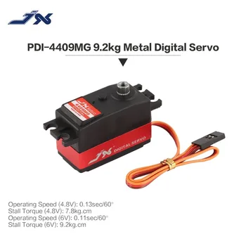 JX PDI-4409MG Peças de Metal Gear Servo Digital 4.8-6V 9,2 kg de Grande Torque de 0,11 sec/60', com caixa de Alumínio para 1/8 RC Carro Modelo hi
