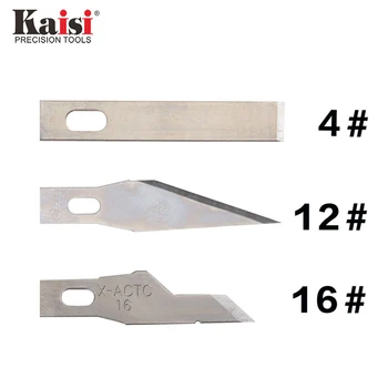 Kaisi 4# 12# 16# Substituir Faca Fatia de Precisão Lâmina de Aço Escultura Faca Bisturi Médico Lâmina de Ferramentas de Corte do PWB de Manutenção