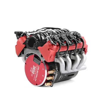 LS7 V8 Motor Elétrico do Motor Radiador Duplo de Cooler para 1/10 TRX4 Defender SCX10 Carro RC Acessórios do Ventilador de Refrigeração