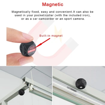 Magnético Mini Câmera 1080P Noite do Sensor de Visão da Câmera de vídeo de Movimento DVR Micro Segredo Cam Sport Pequenas Câmeras de Vídeo Presentes H8WD