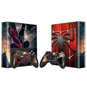 Marvel Homem Aranha Vinil Decal Adesivo de Pele Para XBOX 360 E Jogos de Console+2 Controlador de Tampa de Protecção Jogo de Acessórios
