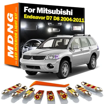 MDNG 17Pcs Para Mitsubishi Esforço D7 D8 período de 2004 a 2006 2007 2008 2009 2010 2011 Canbus Interior do DIODO emissor de Mapa de Luz de Abóbada do Kit de Lâmpadas de Led de Carro