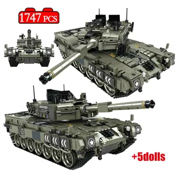 Modelo de Blocos de Construção Compatível Lepin Militar WW2 Soldado do Exército Bicks Brinquedos Para Meninos da Criança 1747 Pcs Leopard 2 Tanque Principal de Batalha