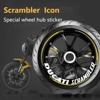 Moto cubo de Roda com a Letra e Adesivos Refletivos para a Ducati Scrambler Ícone 800