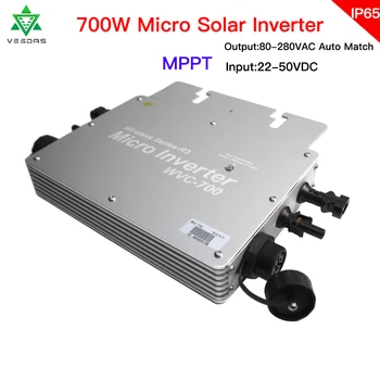 MPPT 700W Micro Inversor Solar 30V 36V No Laço da Grade Inversor Microinverter Pura da Onda de Seno Conversor Para 300W 350W Painel PV