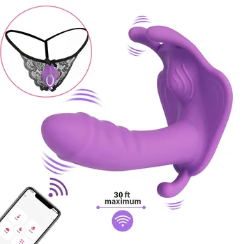Mulheres com Vibrador Borboleta, Vibrador Bluetooth APLICATIVO de Controle Remoto Brinquedos Sexuais Para a Mulher Vagina Vibrador Feminino Vibradores Para as Mulheres de Casais