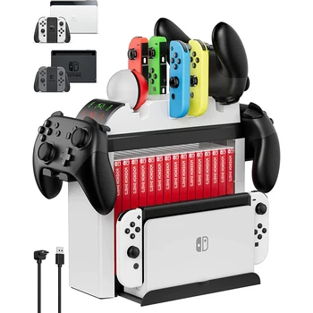 Multifuncional Carregamento Dock para Nintendo Interruptor de OLED/Interruptor de Armazenamento de Alegria Contras Pro Controller e a Bola Além de Controladores de
