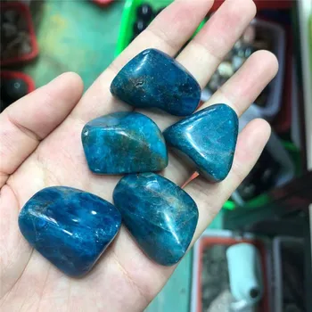 Natural Em Massa De Cristal Esculpido Azul Apatite, A Cura Tombado Pedras Para Decoração De Quarto