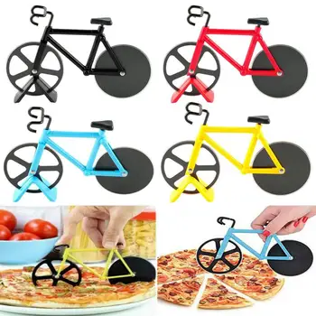 Novidade Bicicleta Forma Cortador De Pizza Facas De Aço Inoxidável Moto Rolo De Pizza Chopper Dupla-Roda De Subconjuntos De Cozinha, Decoração Da Casa Ferramenta