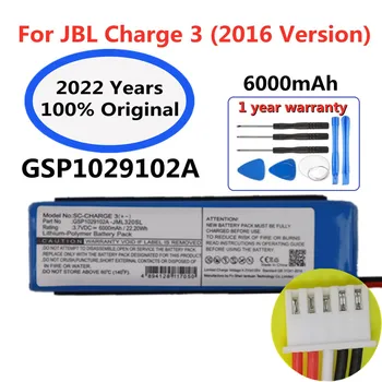 Novo Original 6000mAh alto-Falante Bateria de Substituição Para JBL Carga 3 De 2016 Versão GSP1029102A Jogador Altifalante Baterias Bateria