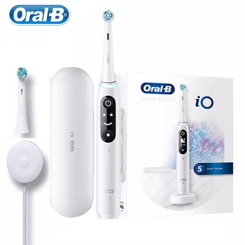 Oral B iO Série 7 Inteligente Escova de dentes Elétrica 3D Dentes de Acompanhamento de Escovar 5 Modo de Sensor de Pressão Ultimate Limpar a Escova de Cabeça