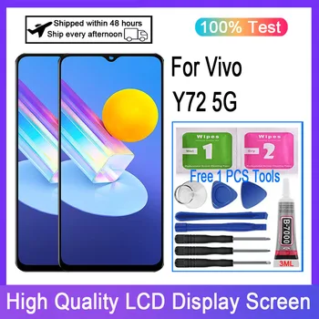 Original Para a Vivo Y72 5G V2041 Tela LCD Touch screen Digitalizador Substituição