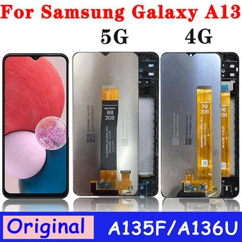 Original Para Samsung Galaxy A136 Apresentar A13 5G SM-A136B A136U Assembleia Para Samsung A135 LCD A13 4G Apresentar SM-A135F Tela