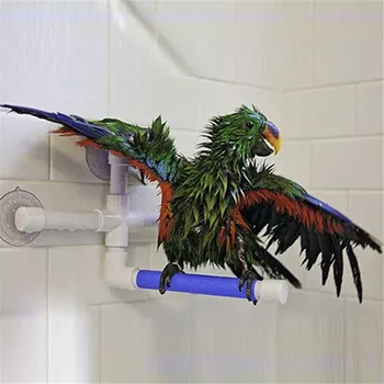 Papagaio Brinquedos Do Banho De Chuveiro Em Pé Plataforma De Cremalheira Papagaio Chuveiro Em Pé Poleiro Periquito Pássaro Brinquedos, Acessórios Para Animais