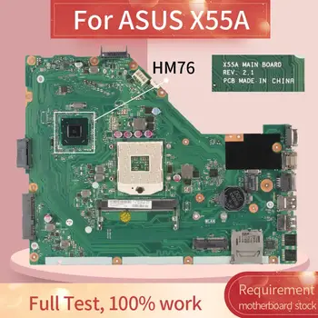 Para ASUS X55A PGA 989 SLJ8E Notebook placa-mãe REV 2.1 HM76 DDR3 para computador Portátil placa-Mãe