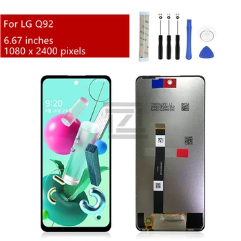 para LG Q92 5G tela LCD Touch screen Digitalizador Assembly Com Moldura Para LG q92 Tela de Substituição de Peças de Reparo 6.7
