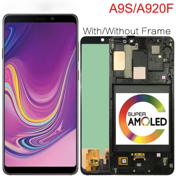 Para Samsung Galaxy A9 2018 LCD A920 A9S A9 Estrelas Pro SM-A920F/DS A920F Apresentar Digitador da Tela de Toque Para Samsung a9 2018 a920
