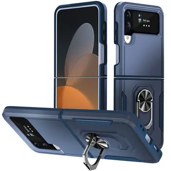 Para Samsung Galaxy Z Flip 4 Anel Magnético Titular Telefone Case Para Samsung Galaxy Z Dobra De 4 À Prova De Choque Armadura De Suporte Da Tampa Traseira