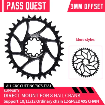 PASSE BUSCA GXP 3mm deslocamento directo de montagem de estrada, mountain bike AXS OVAL estreita largura de alumínio em alumínio 28T-44T preto em alumínio