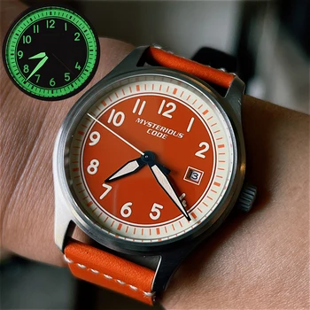 Piloto Relógio Automático Homens de Titânio Relógios Militares Mecânica Relógios Vintage 40mm Força Aérea Esportes Luminoso do Relógio de 2022