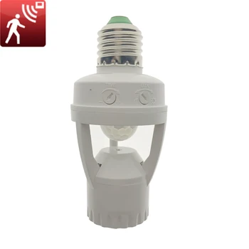 PIR Indução Sensor de Movimento E27 luzes da noite AC 110-220V Sensor de infravermelho Humano Suporte da Lâmpada do Interruptor de Lâmpada Soquete Adaptador
