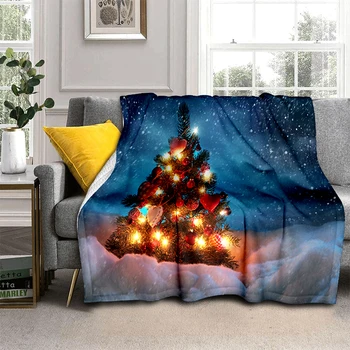 Presente De Natal De Pelúcia Macio Sofá-Cama Jogando Desenho Animado Piquenique Cobertores Moderna De Flanela Cobertor Gedruckt Bettdecke Geschenk