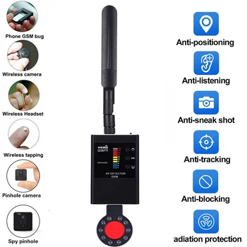 Profissional Anti-espião Câmera do Detector de Áudio GSM Bug do Localizador de Sinal de GPS Lente de RF Tracker Detectar Produtos sem Fio Com Detecção IR