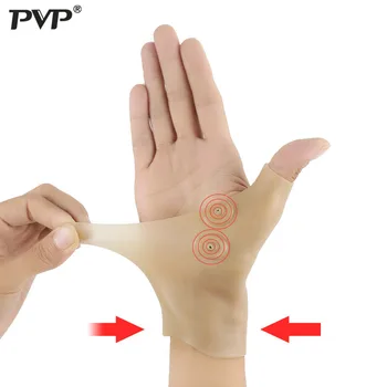 PVP 1Pcs Terapia Magnética de Pulso Polegar da Mão de Apoio Luvas de Gel de Silicone Artrite Pressão Corretor de Massagem de Alívio da Dor Luvas