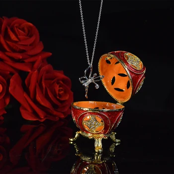 QIFU Arte Popular Vermelho Ovo Fabergé Família de Presente para a Decoração Home