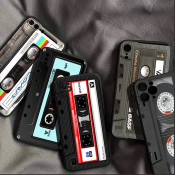 Retro Vintage Fita Cassete Caso de Telefone Para o iPhone 13 12 11 Pro Mini X XR XS Max SE 6 6 7 8 Mais Funda Coque de Volta