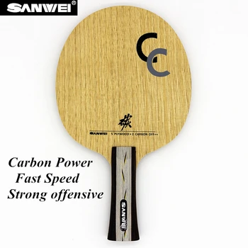 SANWEI CC de Tênis de Mesa de Lâmina 5 Madeira de 2 MOLES de Carbono FORA++ Formação Sem Caixa de Ping Pong, Raquete, Taco de Paddle Ténis De Mesa