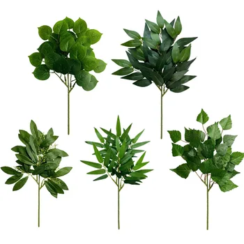 Simulado Apple Folha De Tabela Arranjo De Flor Decoração Artificial Planta Verde Folhas De Eucalipto Falso Plantas