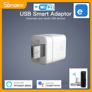 Sonoff 5V Micro Smart Wifi USB Adaptador Comutador sem Fio Adaptador Mini USB Para Automação residencial Inteligente Através de EWeLink Alexa Inicial do Google