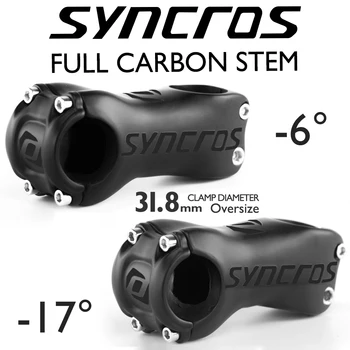 SYNCROS Ultra Leve de Fibra de Carbono MTB-Tronco 6/17 Graus de Ângulo de Grampo de 31,8 mm*60-120mm Super-Força Estrada/Bicicleta de Montanha-Tronco