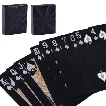 Tarô De Luxo Impermeável 100% De Plástico Cartão De Jogo De Tabuleiro Preto Poker Impressão A Cores De Cassino De Jogo De Cartas